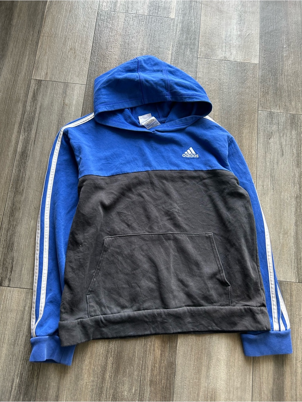 Adidas Men’s Blue & Black Hooded Sweatshirt